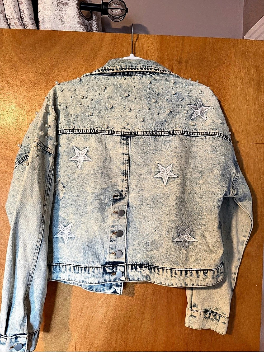 Pearl Star Embellished Denim Jacket - Picture 3 of 3